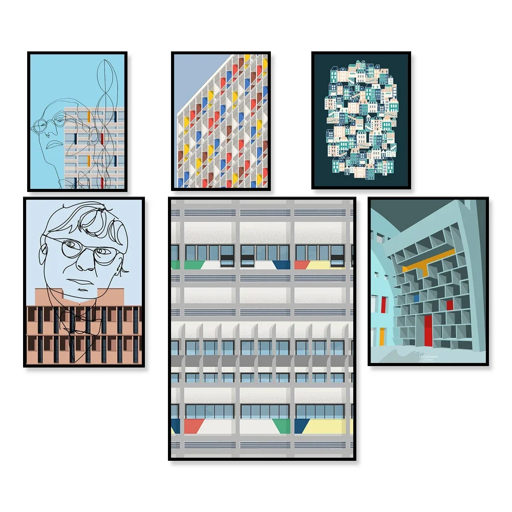 poster graphic design illustration front Le Corbusier radiant city architecture,The hidden village ,Le Corbusier S04 Complete poster graphic design illustration front Le Corbusier radiant city architecture,The hidden village ,Le Corbusier S04 Complete