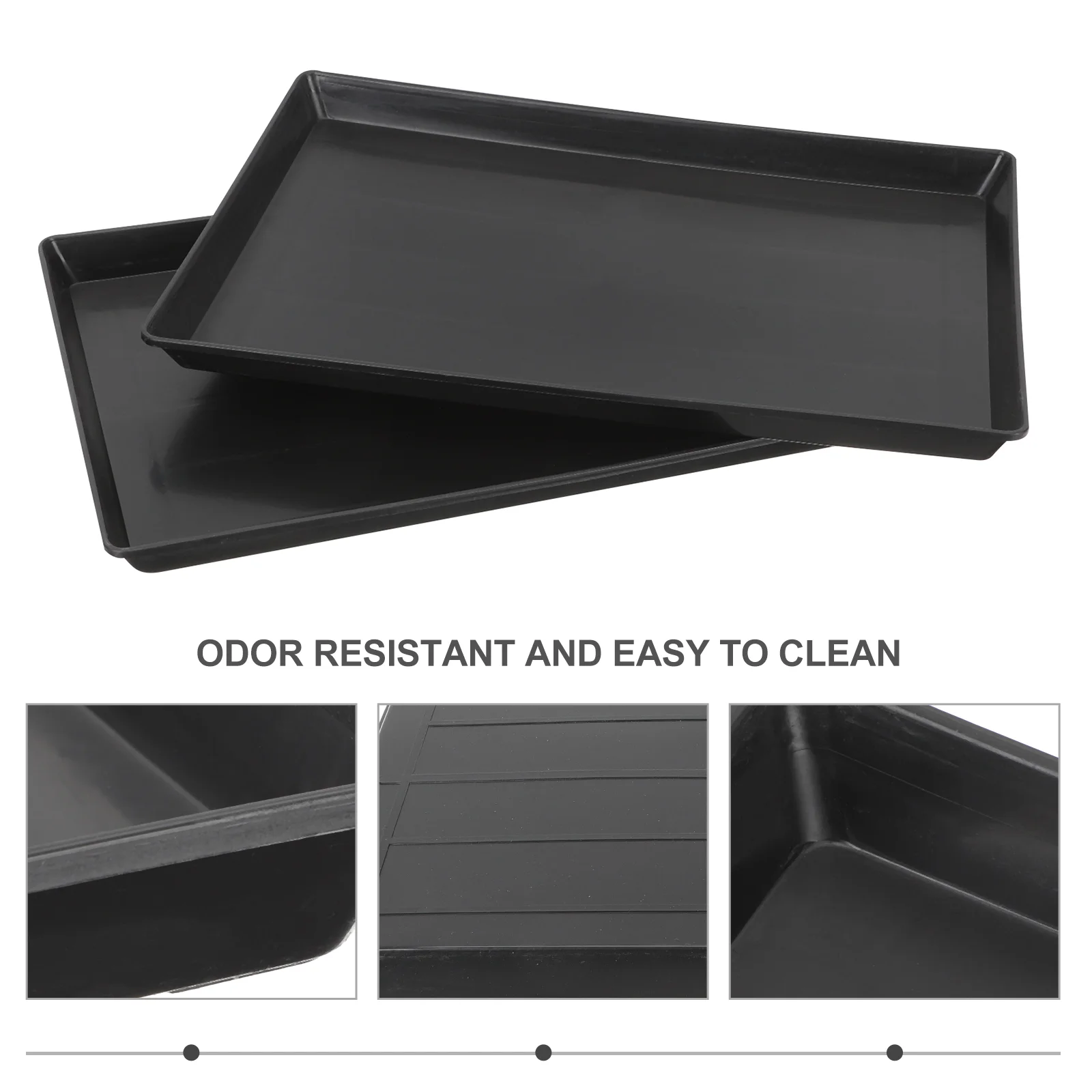 2 Pcs Dog Cage Mat Kennel Tray Large for Replace Parakeet Toilet Pan Black Parrot