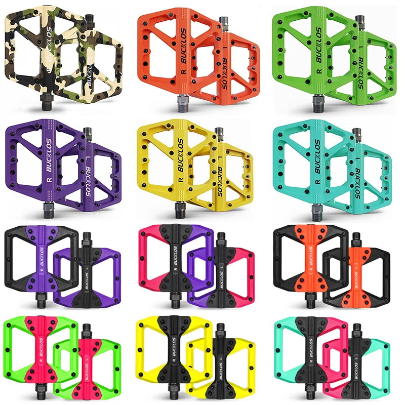 BUCKLOS Bicycle Pedals Mtb Nylon Mtb Bike Pedals Sealed Bearing Mountain Bike Pedal Widen Road Bicycle Flat Pedals