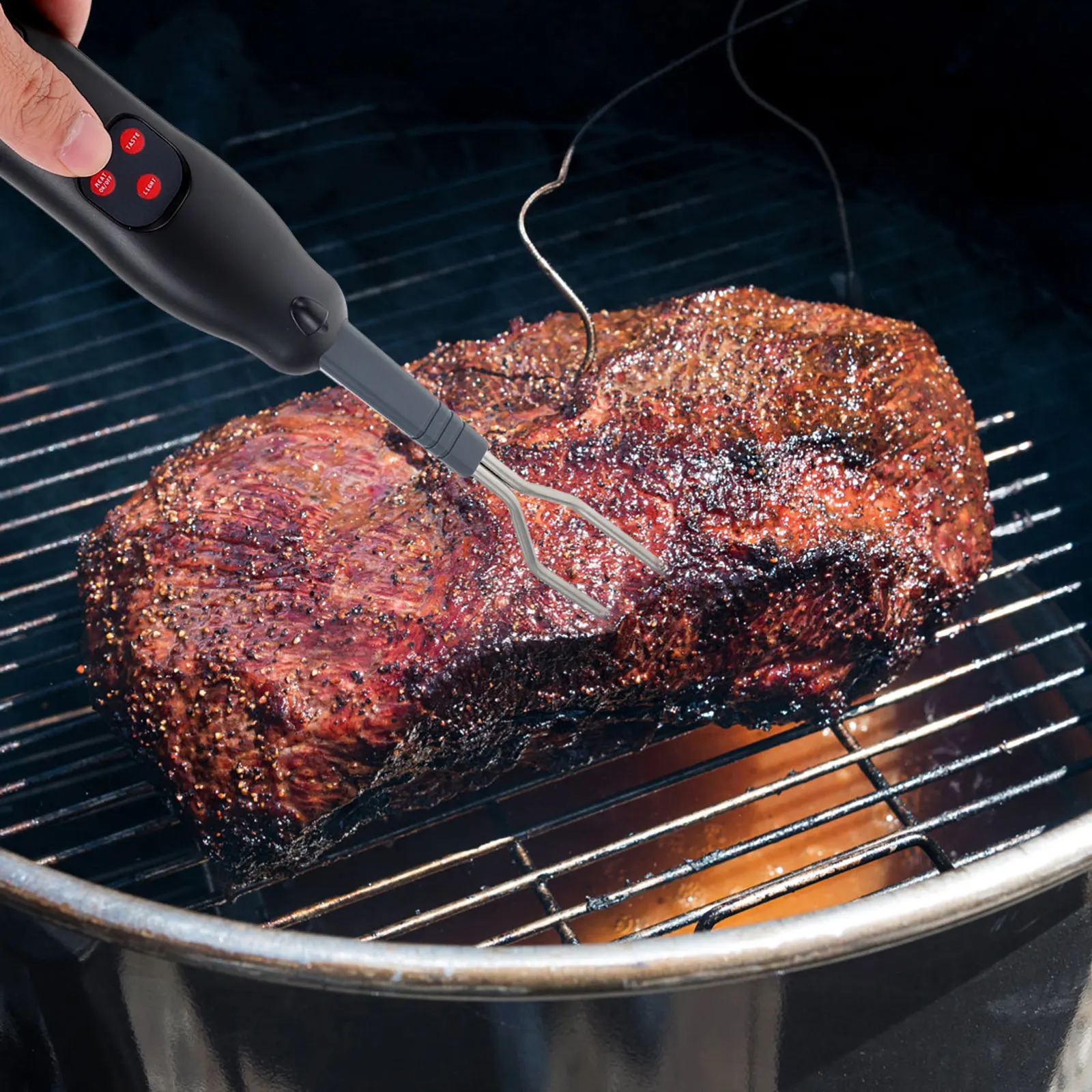 

Stainless Steel Digital Meat Thermometer BBQ Temperature Fork Electronic Cooking Grilling Outdoor Barbecue Heat for Kitchen