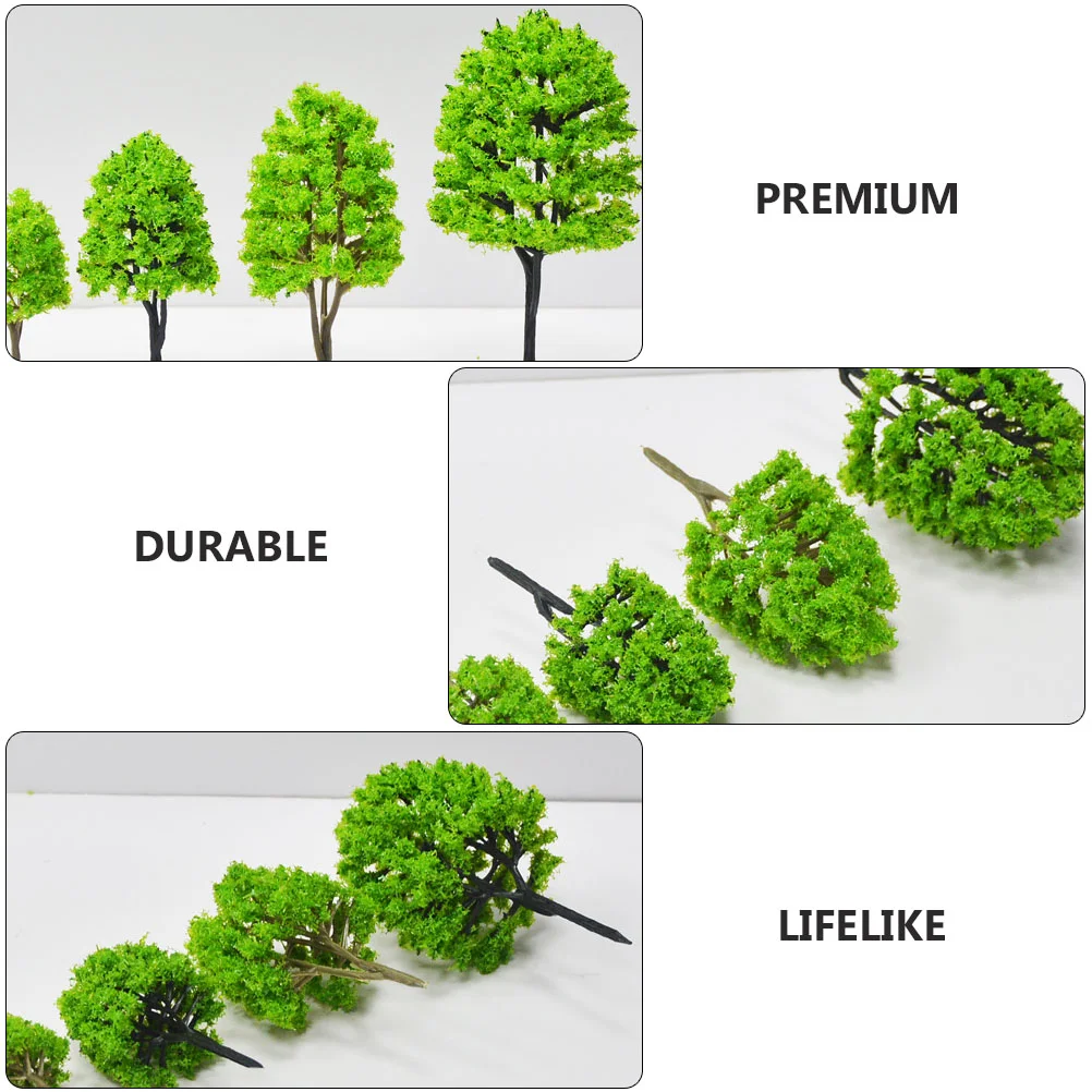 10 PCS Small Tree Model Sand Table Decor Lifelike Manual Scene Plastic Street Simulated Vivid Ornament Child Landscape