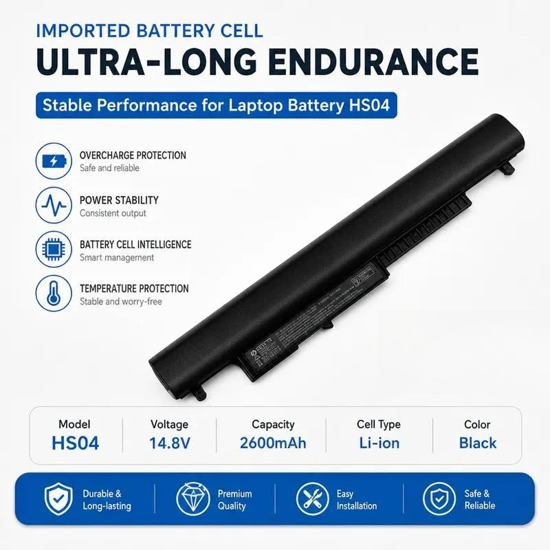 HS04 Replacement Laptop Battery for HP HS03 HSTNN-LB6U TPN-I119 240 245 G4 Series Notebook High Capacity Li-ion Power Supply