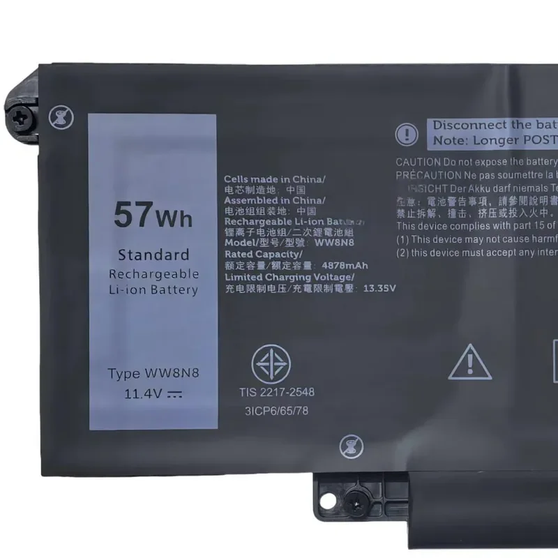 for Latitude 7340 7440 7450 7640 Laptop Battery Replacement 66DWX WW8N8 High Capacity Rechargeable Li-ion Power Supply