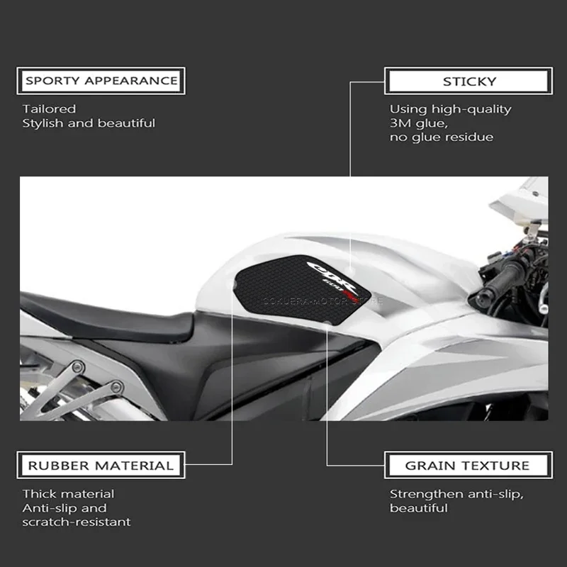 Non-Slip Side Fuel Tank Stickers Tank Pad Rubber Sticker Motorcycle accessories For Honda CBR600RR CBR 600 RR 2003-2006 view 5
