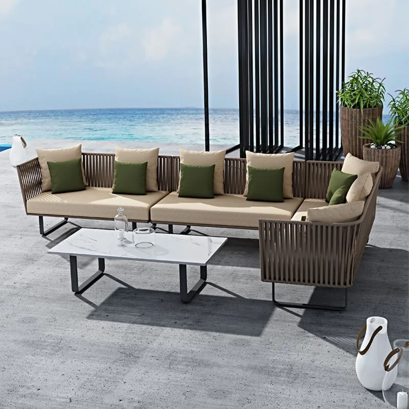 

Outdoor rattan sofa combination hotel villa courtyard balcony designer furniture outdoor sun room leisure rattan chair
