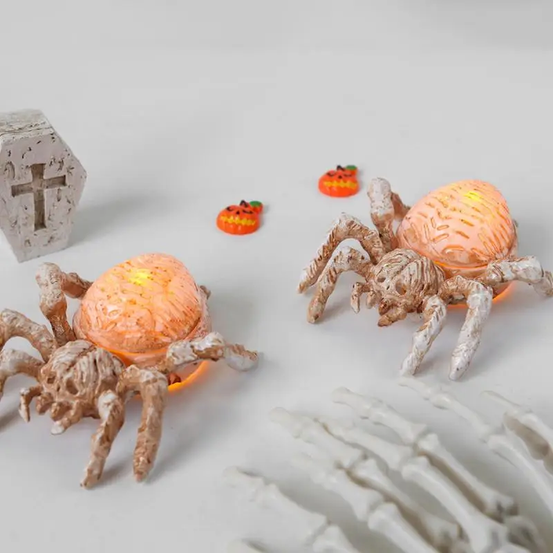 

Spider Halloween Lights 12Pcs Halloween Spider Shape Light Ornaments Battery Powered Multifunctional Halloween Decors Button