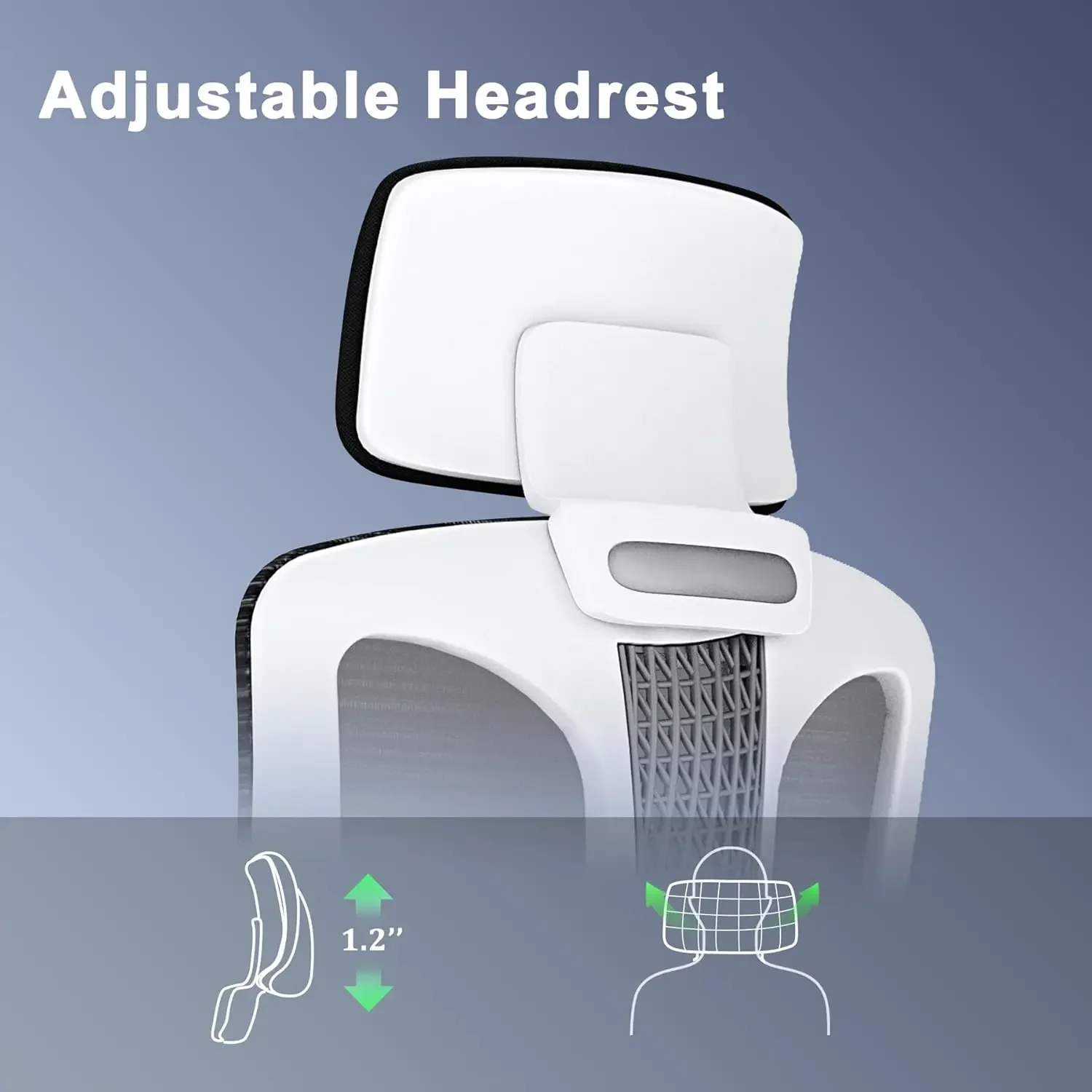 Bürostuhl, Computertischstuhl mit 3D-Armlehnen, verstellbarem Lendenkissen und verstellbarer Kopfstütze