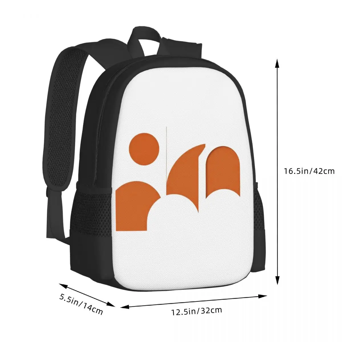 Geometric Terracotta Shapes Student Backpack School Bag Hiking Travel Daypack for Boys Girls Fashion Bookbag Shoulder Bags
