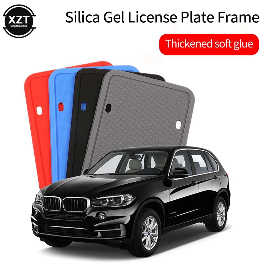 Car Silicone License Plate Frame waterproof and Rust Proof License Plate Frame for USA Canada Car Exterior Accessories