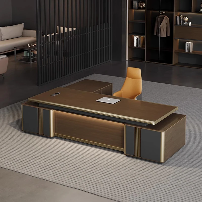 美的ミニマリストオフィスデスクオーガナイザー受付L字型コンピュータオフィスデスクディスプレイ北欧エスクリバニーナ家庭用家具