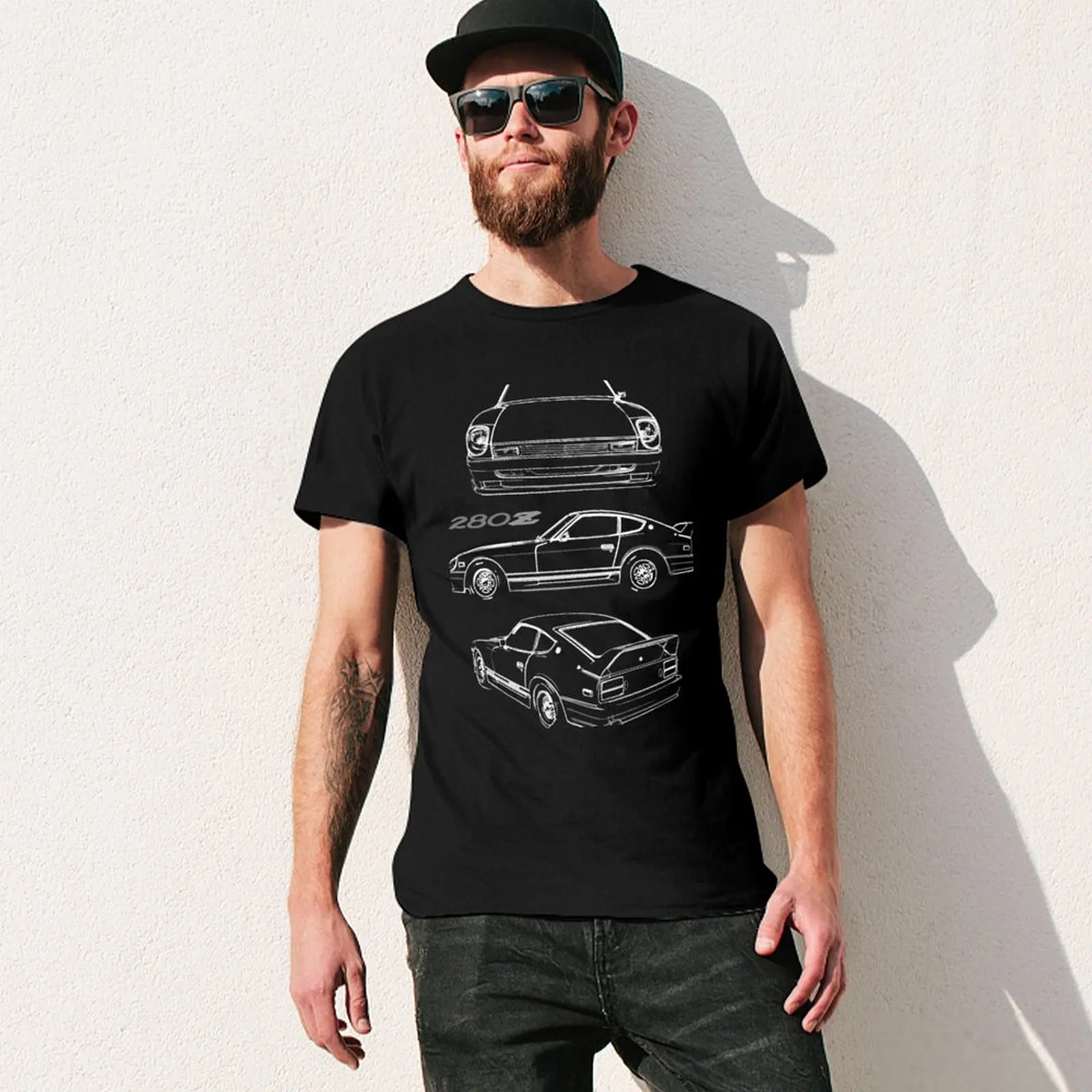 1978 Datsun 280z Vintage JDM Tuner Collector Car T-Shirt Casual Soft Cotton Short Sleeve Tee view 3