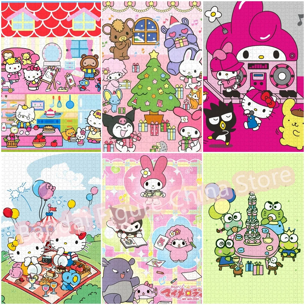 

Sanrio Puzzle 300/500/1000 Pieces Stress Relief Toy Hellokitty Kuromi Cinnamoroll Cartoon Jigsaw Puzzle Christmas Birthday Gifts