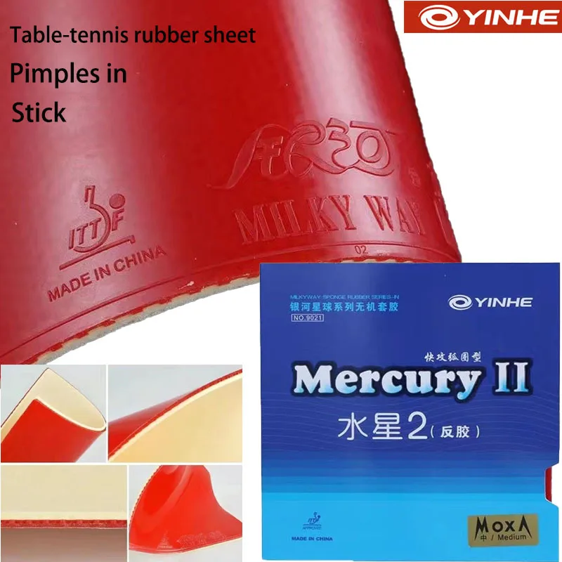 

YINHE MERCURY II Table Tennis Rubber Sheet Pimples-in Sticky Ping Pong Rubber Arc Fast Attack for Beginner Train Rubbers