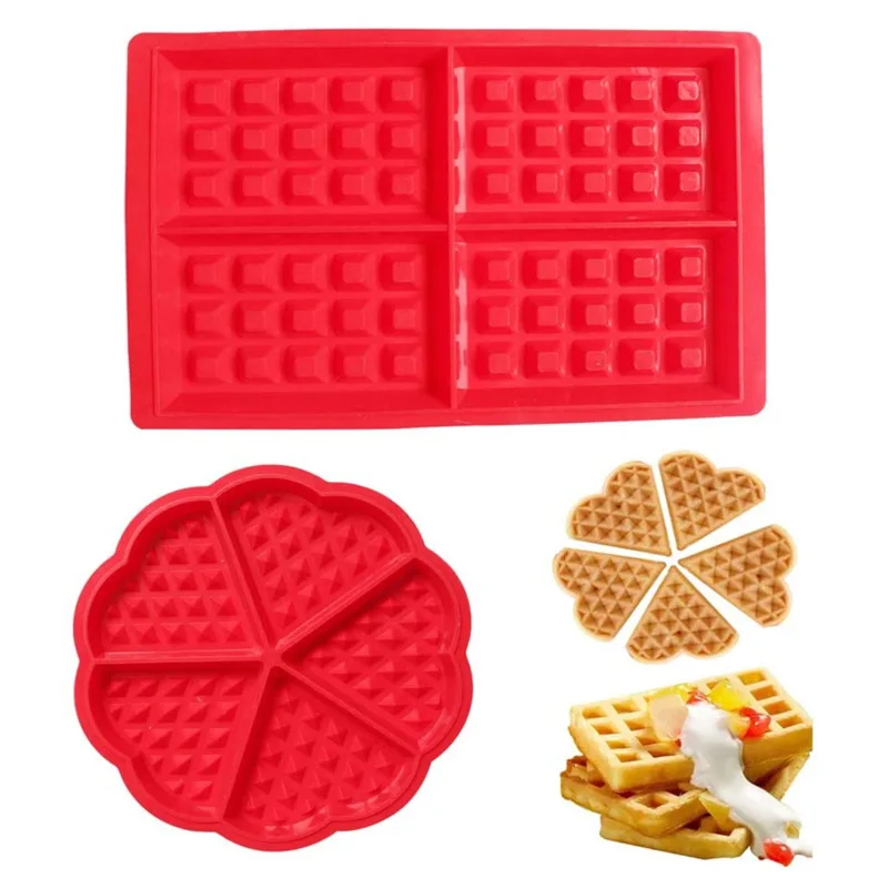 Waffle Mold Silicone Cake Mould Kitchen Baking Molds Chocolate Bread Mold Non-stick Muffin Mould Cookie Cooking Tool Bakeware