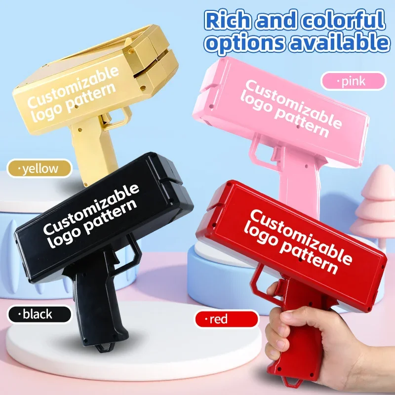 Spray money gun toy, pink wedding happiness, red banknote props, wedding spray money machine, wedding pick-up game