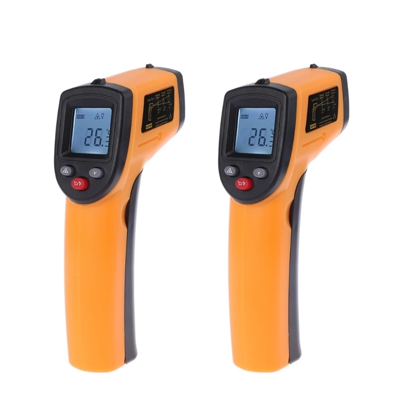 

2Pcs Laser-Temperature ThermoMeter Guns -50~380°C Temp Non Contact GM320 C-F