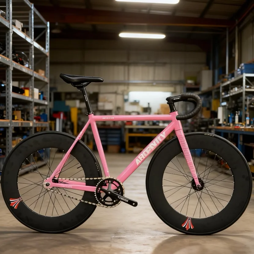 50cm/52cm/55cm Fixed-Gear-Fahrrad mit Aluminiumlegierungsrahmen, 700C Singlespeed-Fahrradteile, Räder können individuell angepasst werden