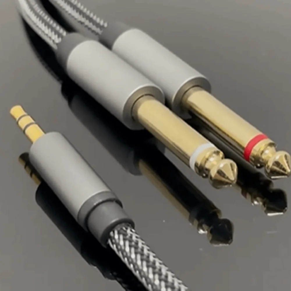 

Dual Channel 3.5mm To 2 6.35mm Audio Cable 2 in 1 Converter 3.5mm To 6.35mm Audio Splitter Cable Y Splitter Aux Wire