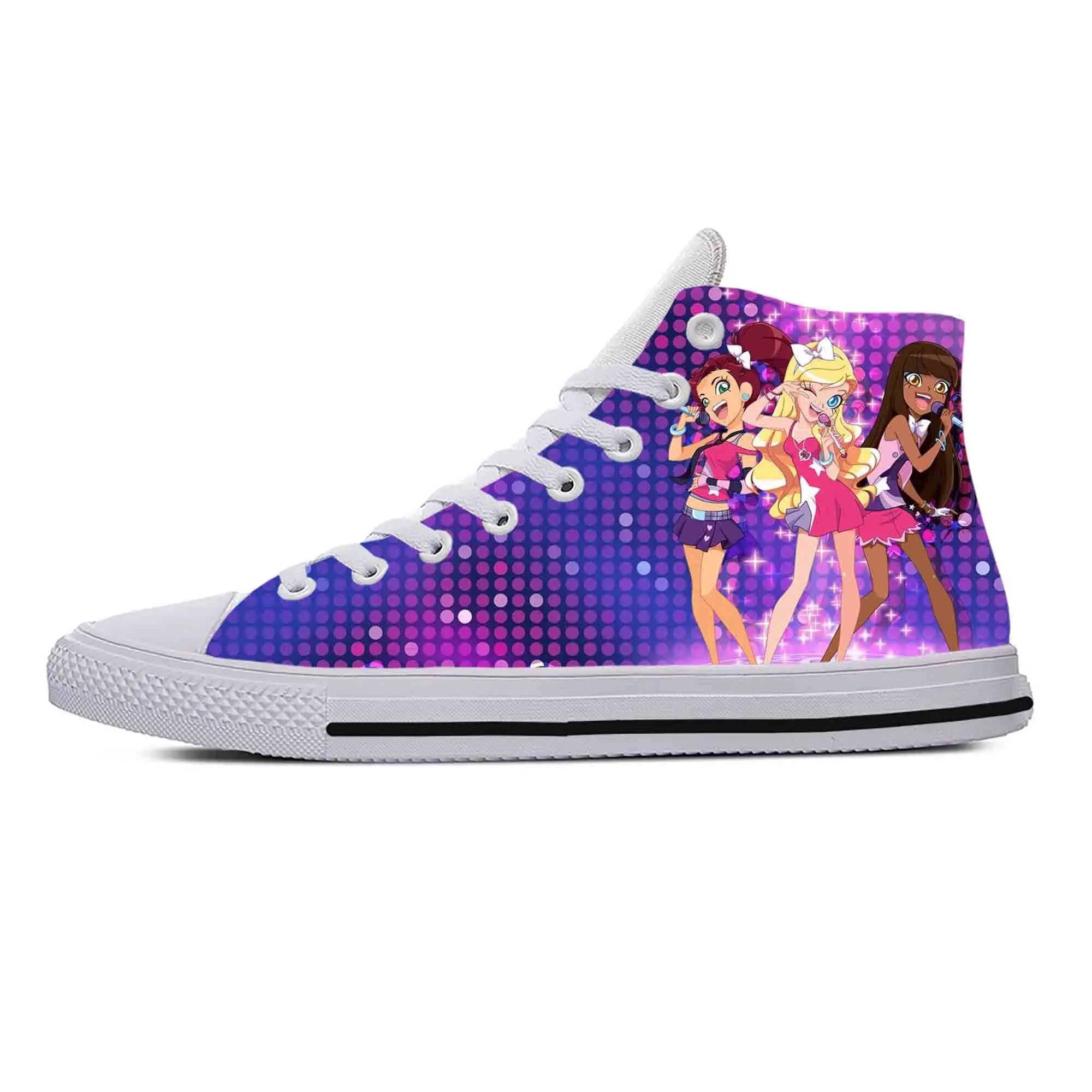 Rock Anime Cartoon Comic Manga Loli Cute Fashion Casual Cloth Shoes High Top Lightweight Breathable 3D Print Men Women Sneakers