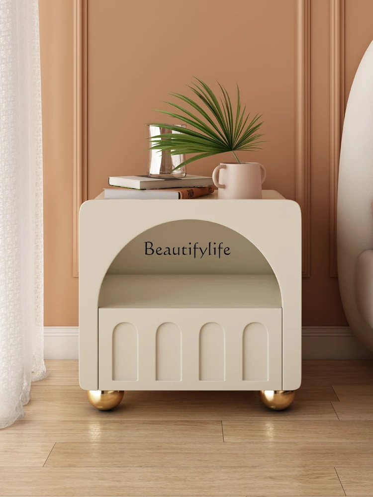 

Cream Style Locker Modern Simple and Light Luxury Small Bedside Cabinet
