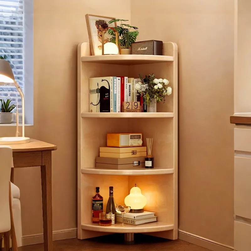 Solid wood children's bookshelf corner rack floor-to-ceiling low cabinet storage locker simple student does not take up