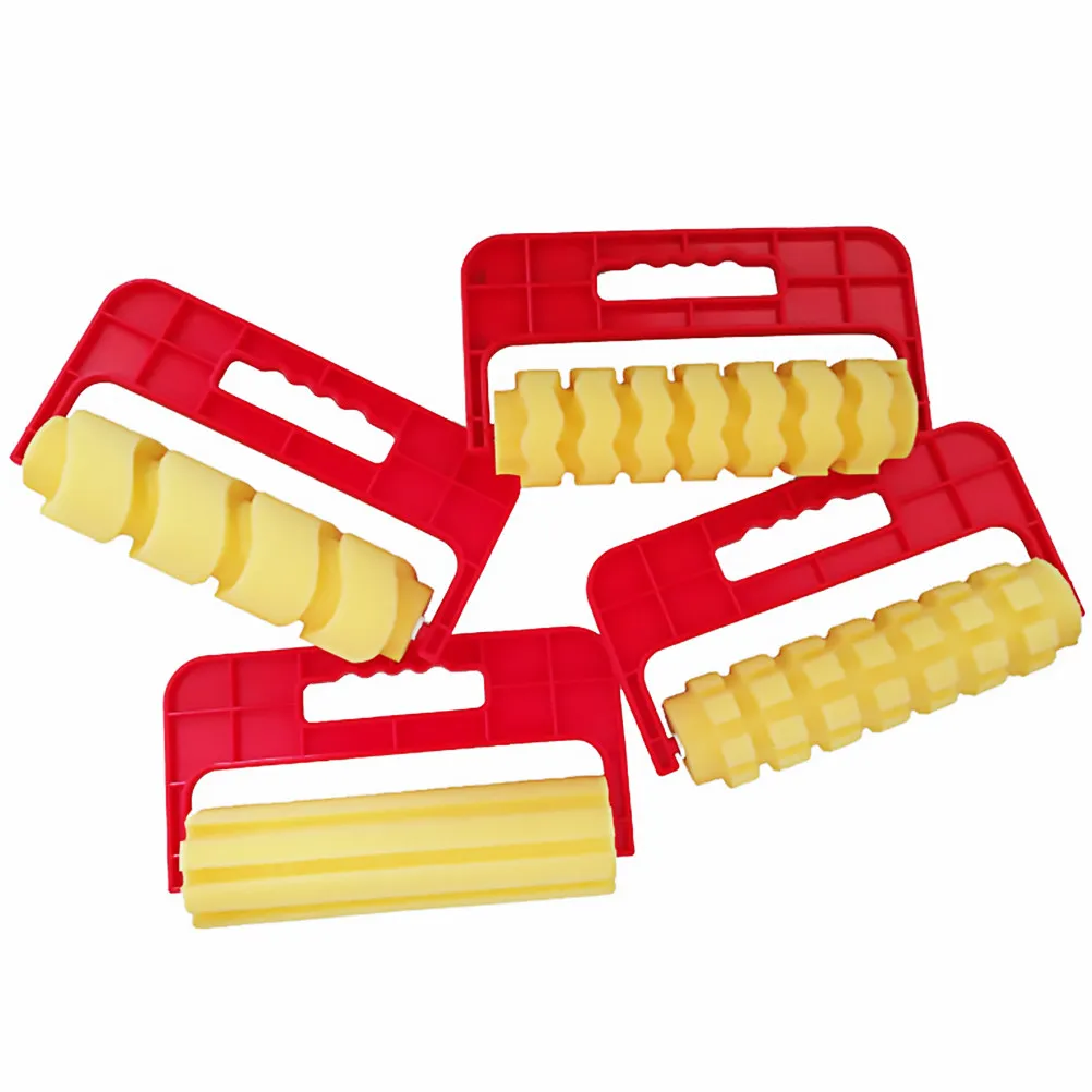 4Pcs Kid Painting Roller Kit Non-Toxic Easy-Grip Graffiti Sponge Roller for Childrens Art Projects Drawing Fun Learning Tool