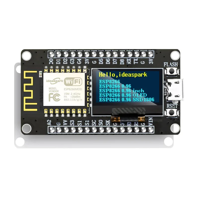 

NodeMCU ESP8266 Development Board with 0.96‘’ OLED Display,CH-340,ESP-12E WiFi Module,Micro USB for Arduino/Micropython ESP8266