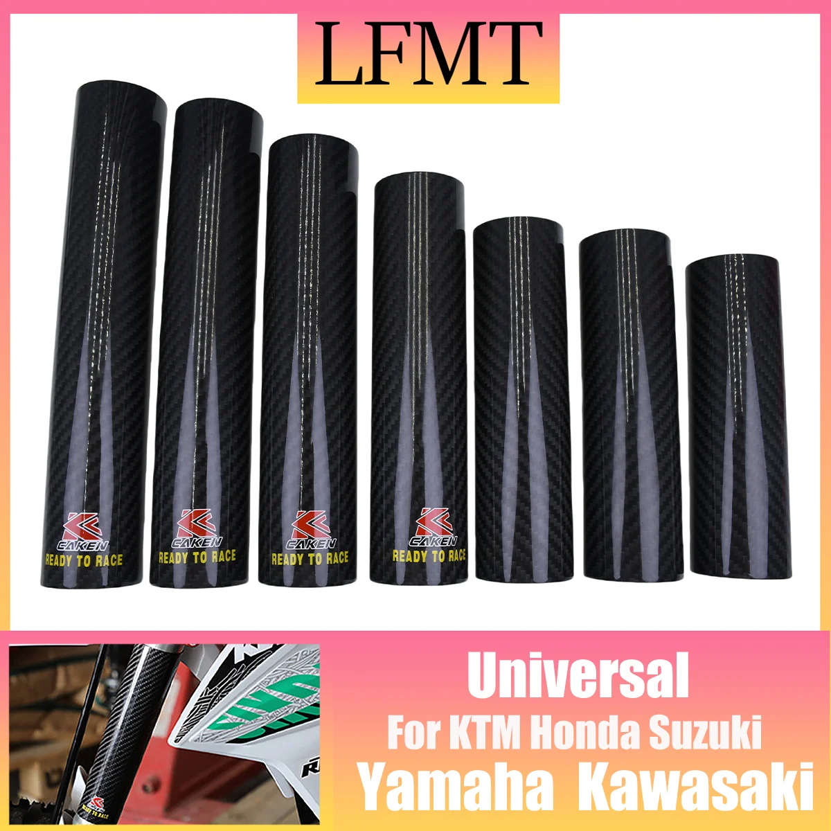 Protetores de fibra de carbono para garfo de motocicleta, para honda crf 250r 450r 250l 250m 250x 450x xr250 sxf excf yzf kxf rmz dirt bike