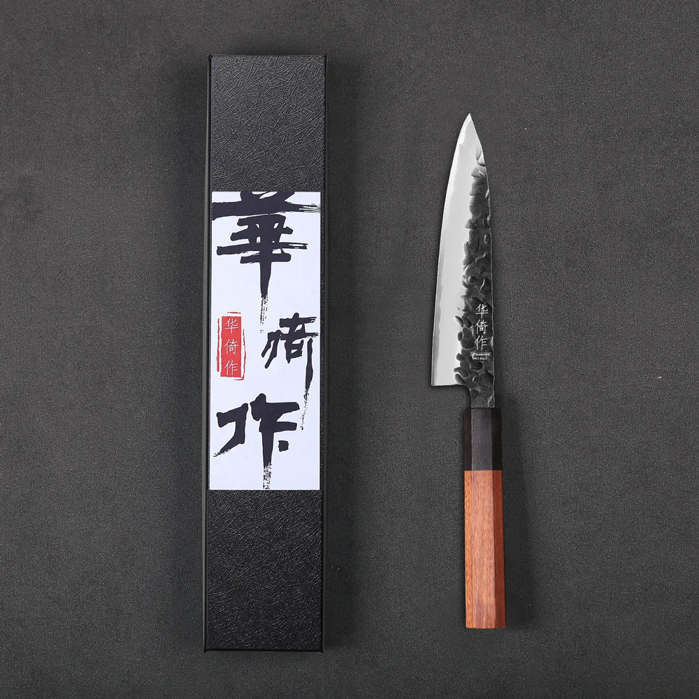 

5.5" Kitchen Utility Knife Japanese 3-Layer Composite Steel Fruit Peel Hand Forged Cooking Professional Multi-purpose Chef Knife