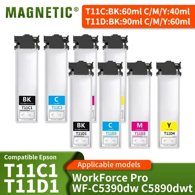 Europe T11C T11D T11C1-T11C4 T11D1- T11D4 Pigment Ink Cartridge With Chip For Epson WorkForce Pro WF-C5890DWF C5390DW Printer