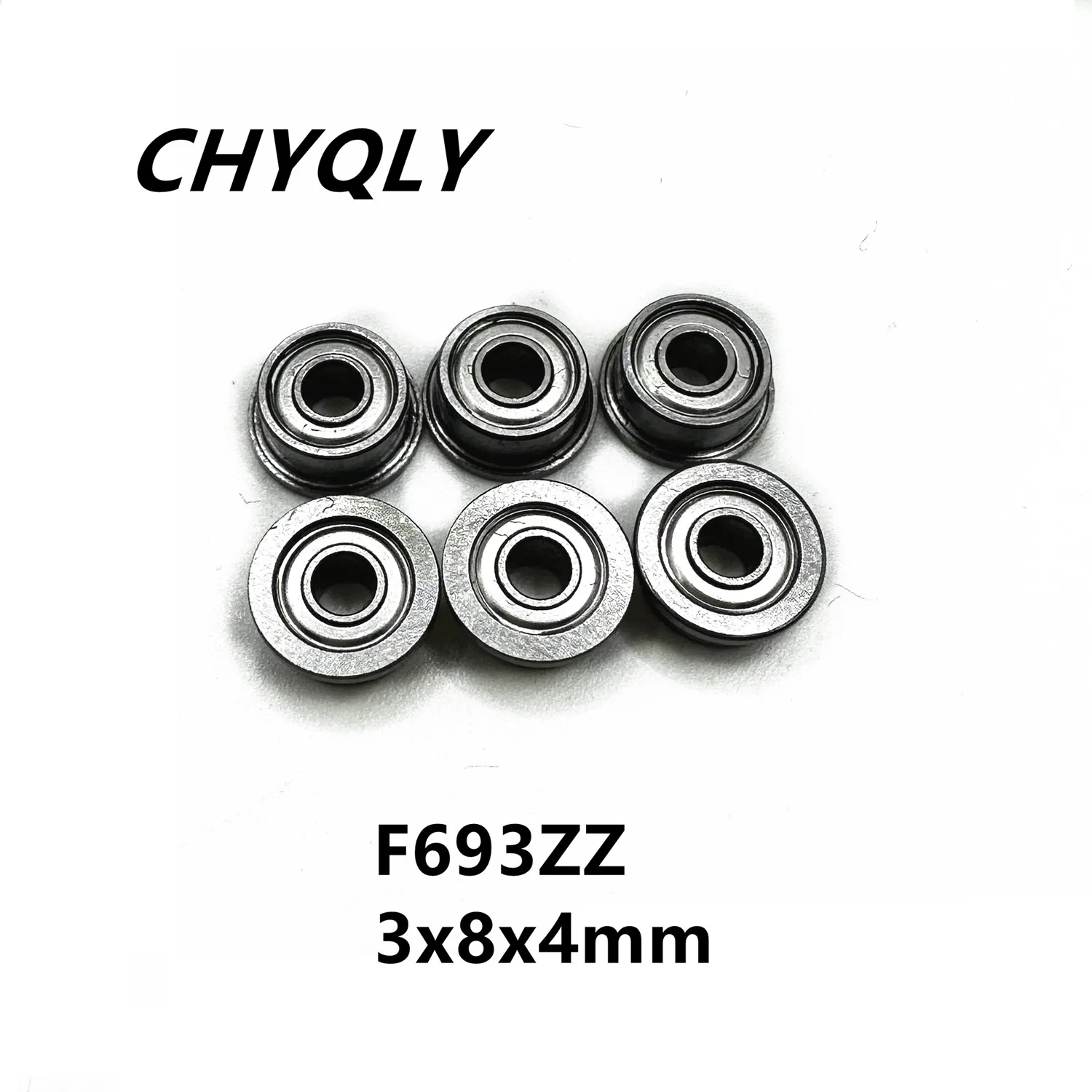 10Pcs F693ZZ 3x8x4 mm Flange Bearings Deep Groove Ball Bearing High Quality F693