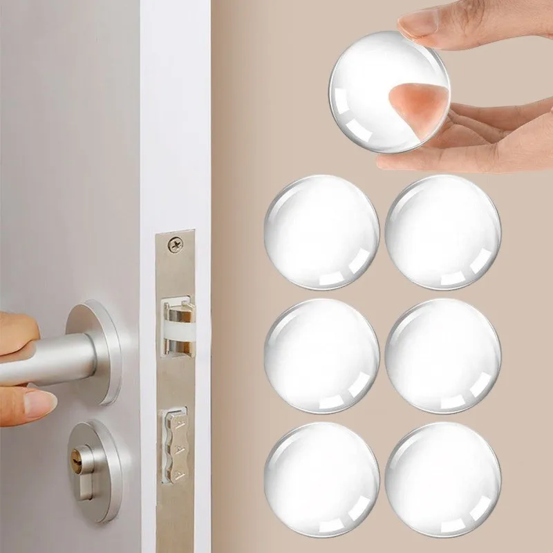 Transparent Round Silicone Door Stopper Wall Protector Handle Bumper Guard Shock Absorption Home Bumper