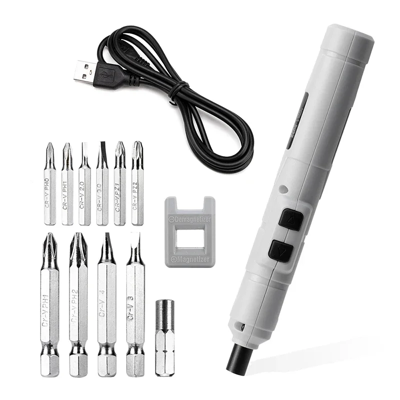 Mini Cordless Electrical Screwdriver Portable 3.6V USB Rechargeable Drill Bits Kits Toys Repair Home  Power Tools  1100mAh