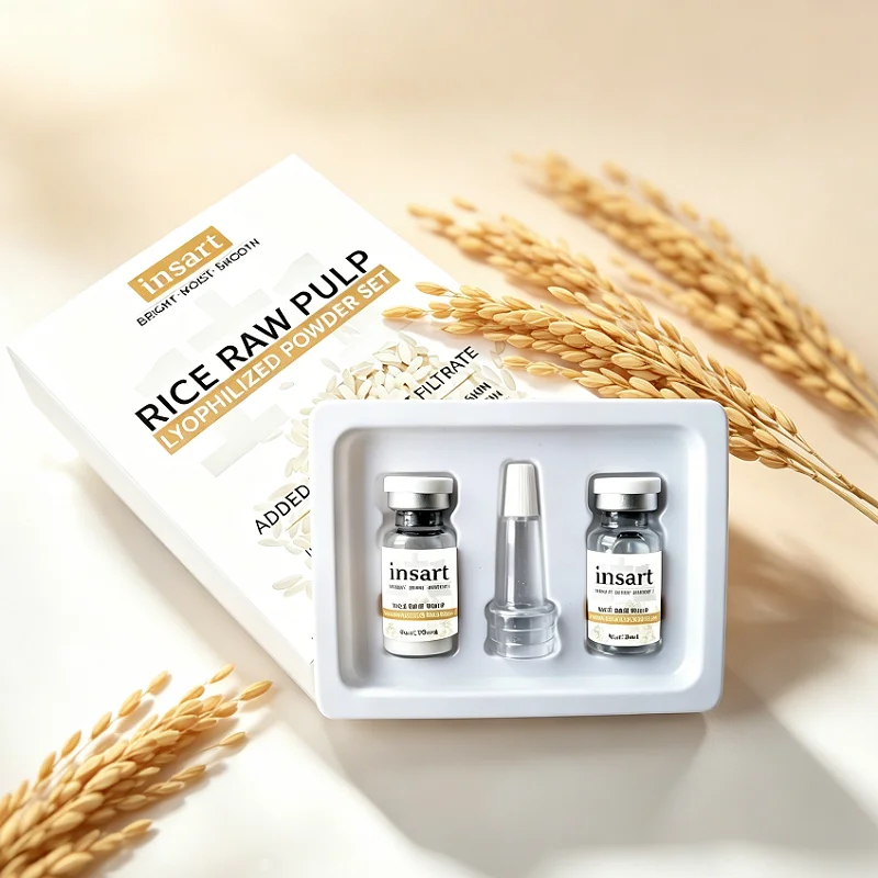 2 Boxes Rice Raw Pulp Freeze-Dried Powder Set, Moisturizing, Hydrating, And Smooth Skincare Suitable For Travel