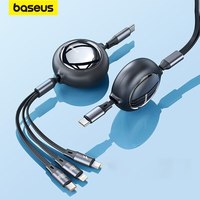 Baseus Retractable 100W 3 in 1 Fast USB Cable for Huawei/Honor Portable 3 in 1 Micro USB Type C Charger Cable For iPhone Samsung