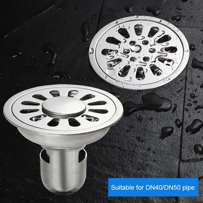 304 Stainless Steel 9CM Circular Floor Drain Washing Machine Deodorizer Floor Drain Bathroom Shower Sewer Waste Grille Filter