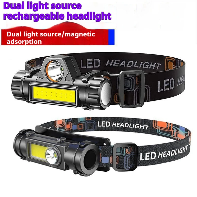 Rechargeable Fishing LED Headlamp Outdoor Fishing Camping Headlight XPE COB Work Strong Magnetic Powerful Headlight Super Bright