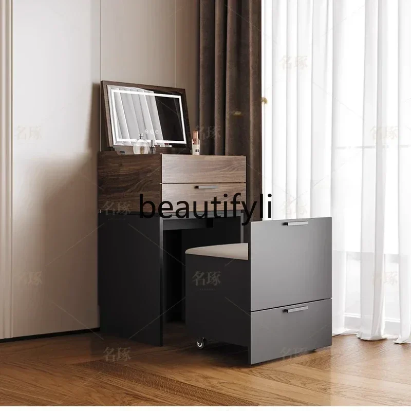 SS ss7486 Small apartment flip dresser bedroom simple modern bedside makeup table integrated makeup cabinet
