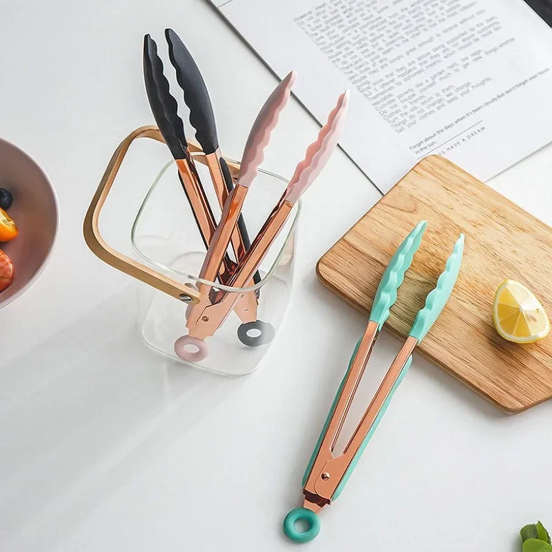 9 inch Silicone Clips Bread Barbecue tongs Steak Clip Food Clips BBQ Cooking Baking Salad Kitchen Accessories