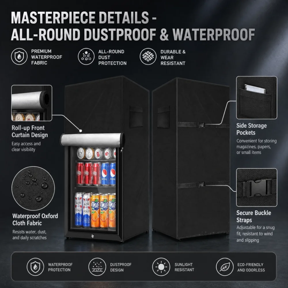 Refrigerator Cover, Waterproof and Dust-Proof Cover for Protecting Outdoor, Household Upright Freezers - Refrigerated Refrigerat