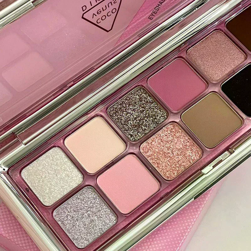 DIKALU 12-color Glitter Eyeshadow Palette For Shiny Fashionable Eye Makeup Cement Color Long Lasting Eye Shadow Palette Cosmetic