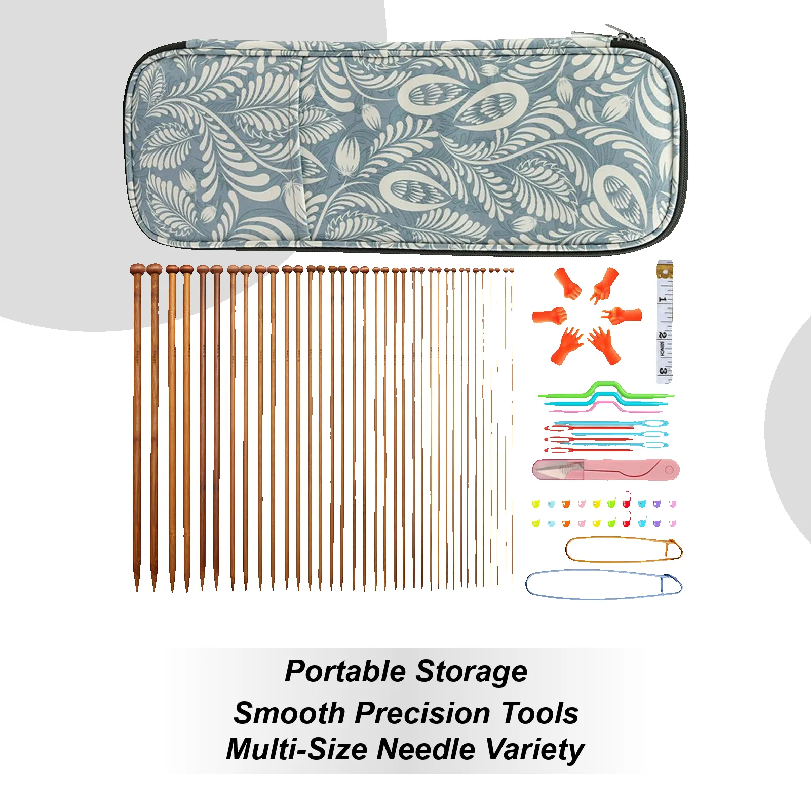 

Knitting Needles For Beginners Markers Safety Pins Crochet Supplies 13.7in Wood Needles Knitting Set For Beginner Adult Women