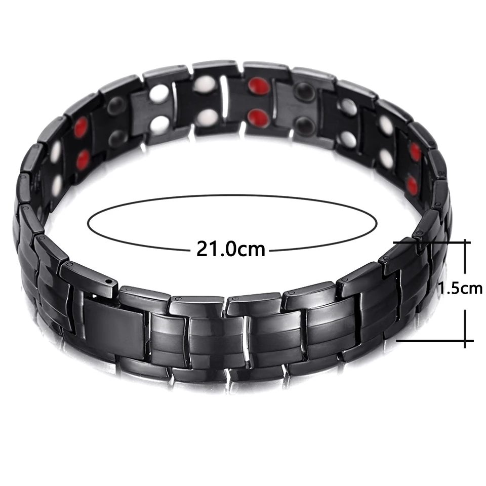 WelMag Fashion Jewelry Healing Magnetic Bracelets Stainless Steel Bio Energy Bracelet For Men Blood Pressure Accessory Wristband