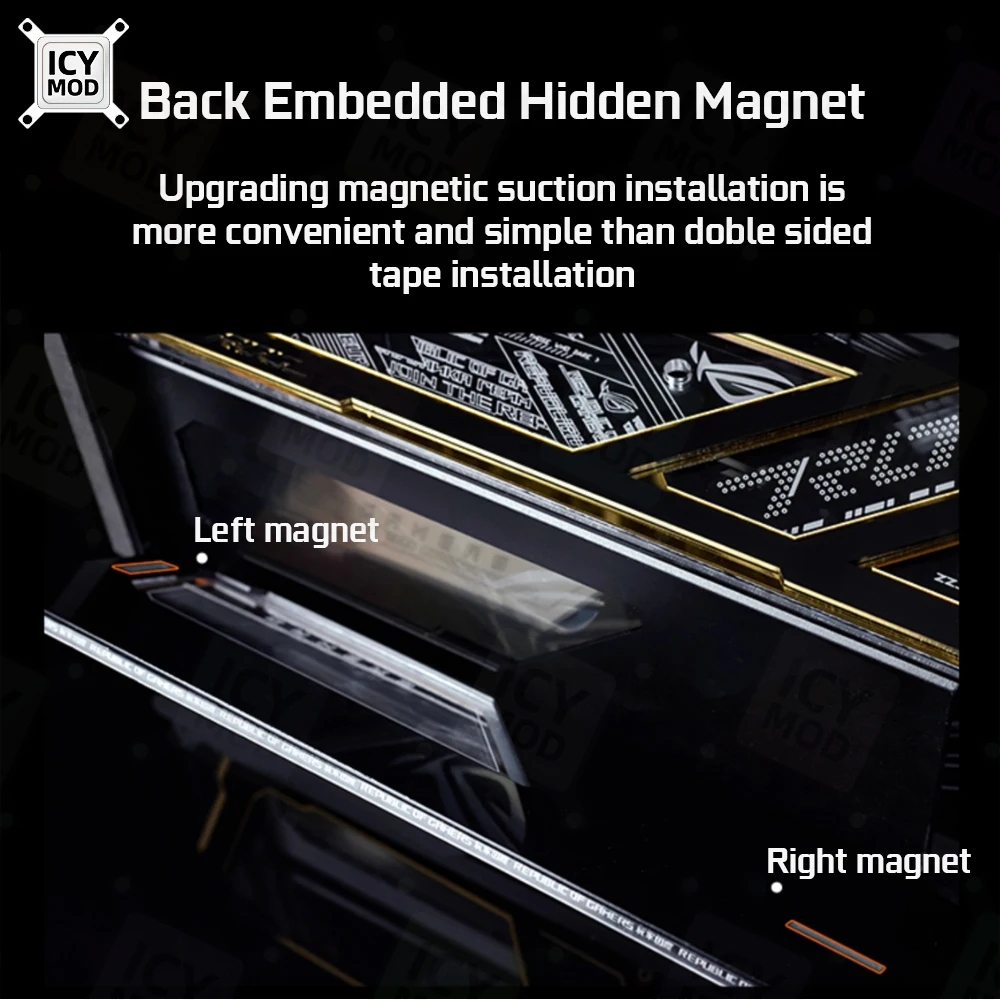 4Pcs ROG Strix Helios GX601 Panel Kit ARGB Laser Engraved Lighting Plate Refit 5V3PIN Custom PC Case MOD AURA SYNC