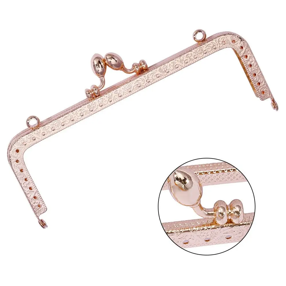 Square Glossy Gold Basic Metal Purse Frame Kiss Clasp Lock DIY Bag Accessories 8.5/10.5/12.5/15/18/20.5 CM Bag Frame Buckle