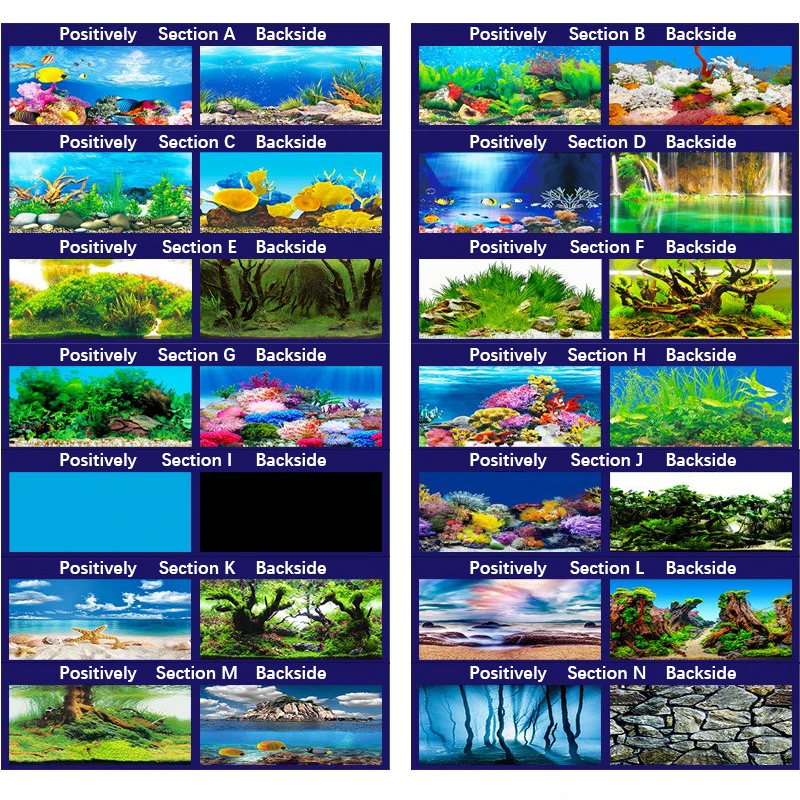 Fish Tank Background High-definition Image 3D Three-dimensional Wallpaper Background Painting Double-sided Aquarium Decoration