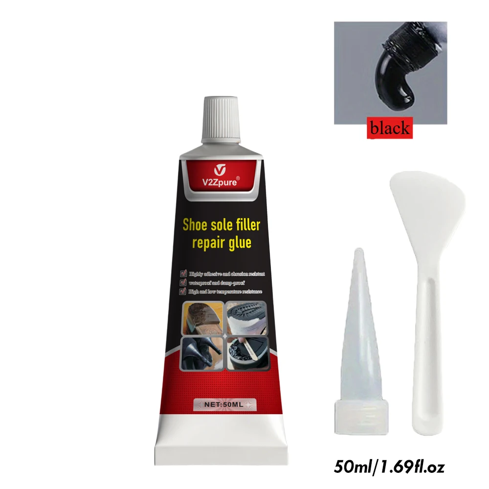 Wasserdichter Schuhsohlen-Reparaturkleber Superstark - Langlebiges Dichtmittel zum Füllen von Rissen, Schwarze Reparaturpaste für Gummimaterialien
