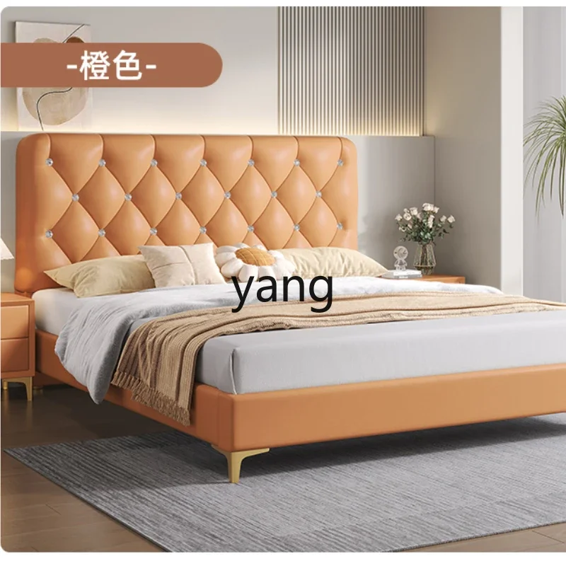 YJQ solid wood technology cloth modern simple household double master bedroom small apartment single bed