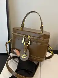 Women Fashion Tote Bucket Bags Solid Clor PU Leather Delicate Small Square Pack 2024 Trendy Female Crossbody Bag