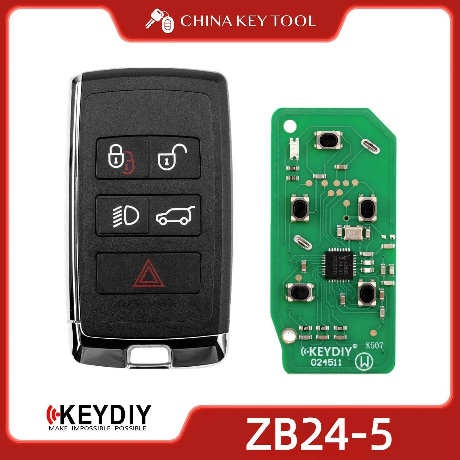 KEYDIY KD ZB24-5 Universal Smart Remote Key 4+1 Buttons Compatible with Land Rover Type